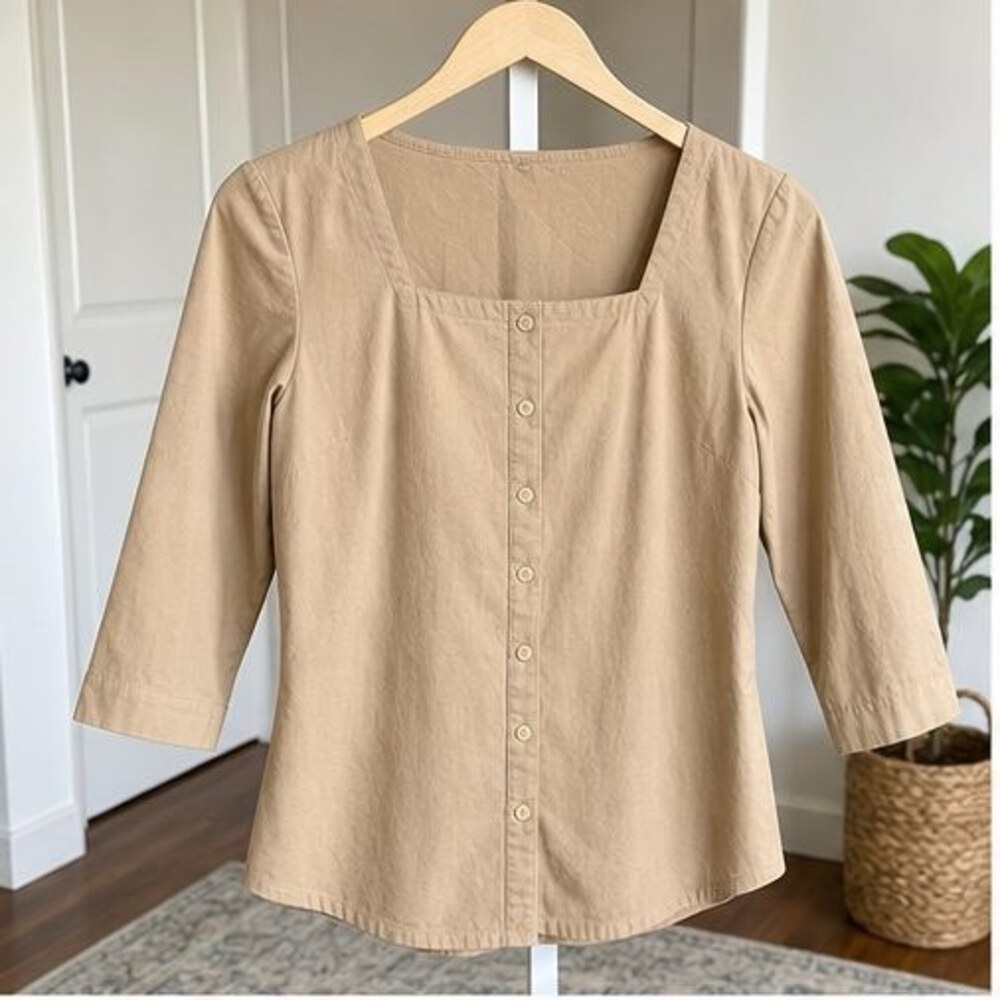 Sand Button Blouse